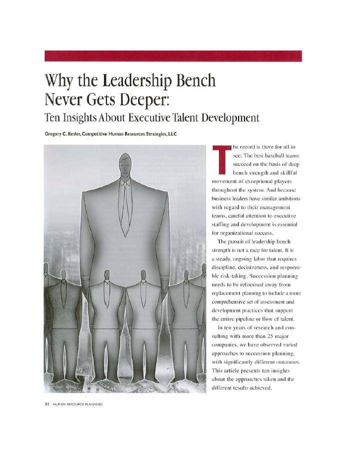 Why the Leadership Bench Never Gets Deeper